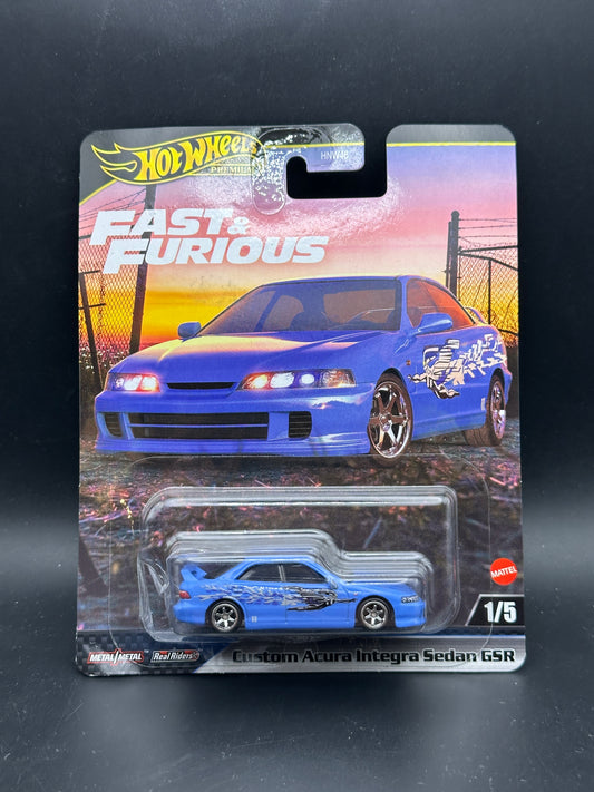 DAMAGED - HOT WHEELS - CUSTOM ACURA INTEGRA SEDAN GSR (2024) - MIX 3 - FAST & FURIOUS 1/5