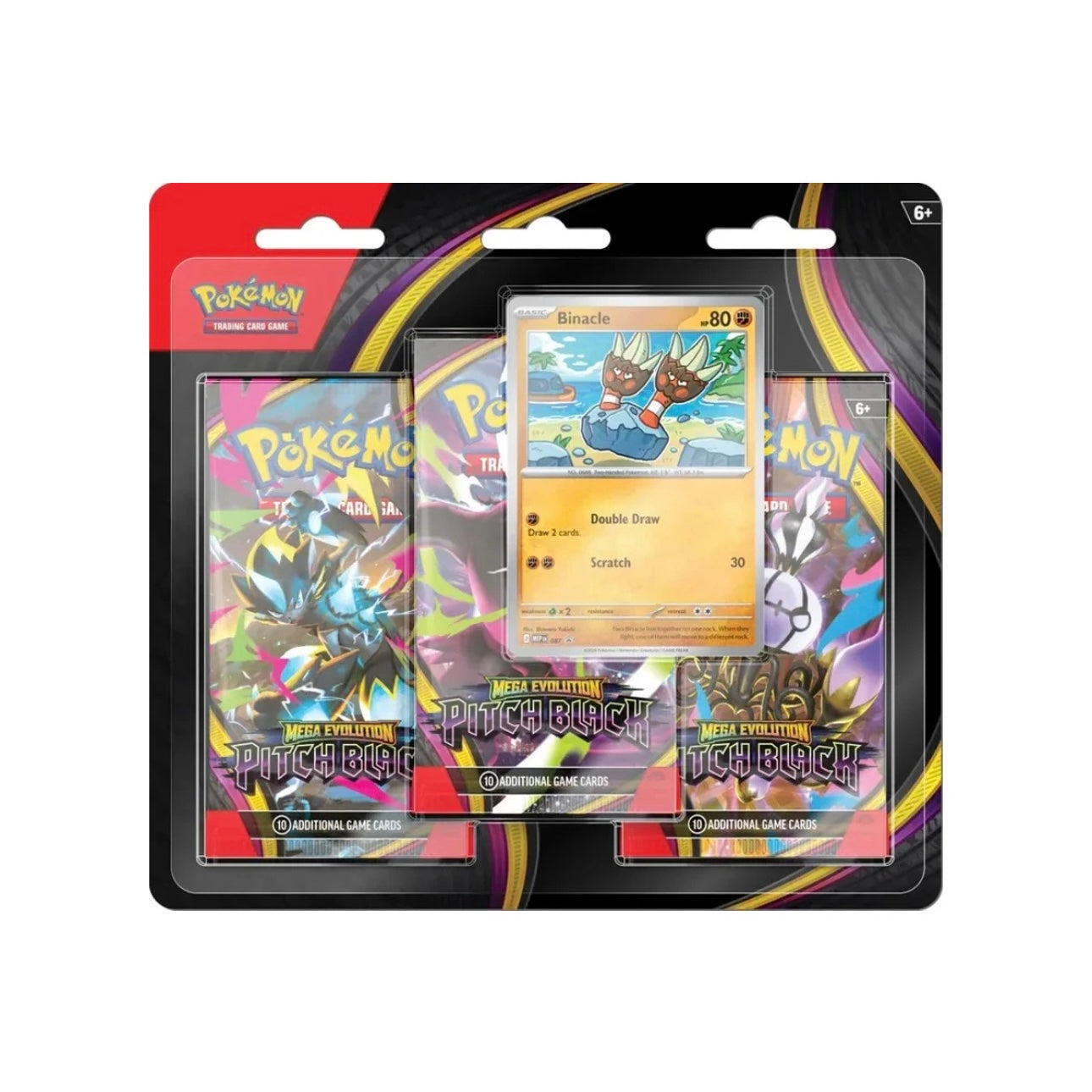 POKEMON TCG - PITCH BLACK 3 PACK BOOSTER - POKEMON MEGA EVOLUTION