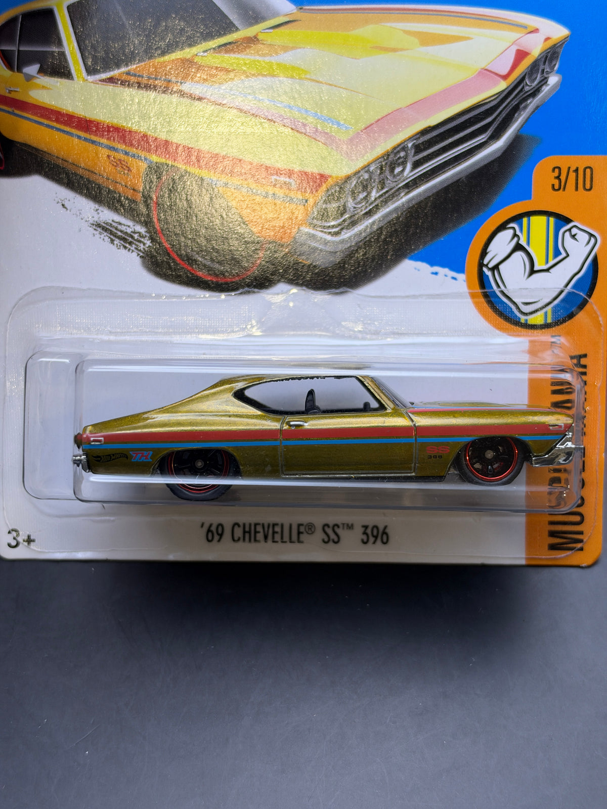 HOT WHEELS - 69 CHEVELLE SS 396 (2017) - HW MUSCLE MANIA 3/10 - SUPER TREASURE HUNT
