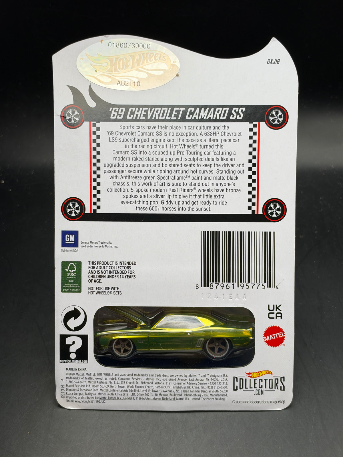 HOT WHEELS - 69 CHEVROLET CAMARO SS (2021) - RLC EXCLUSIVE