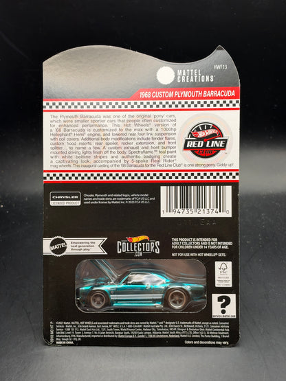 HOT WHEELS - 1968 CUSTOM PLYMOUTH BARRACUDA (2024) - RLC EXCLUSIVE