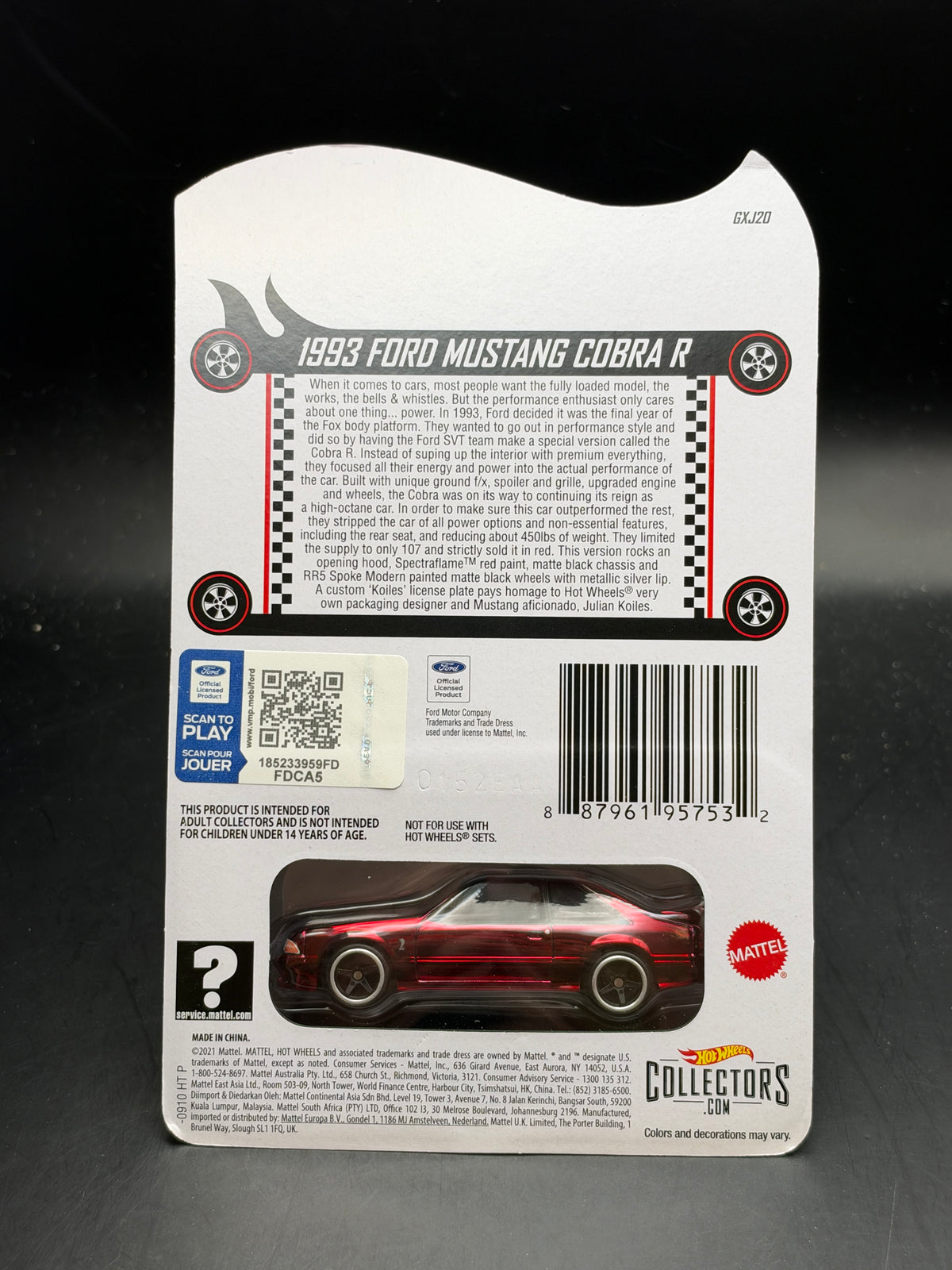 HOT WHEELS - 1993 FORD MUSTANG COBRA R (2022) - RLC EXCLUSIVE