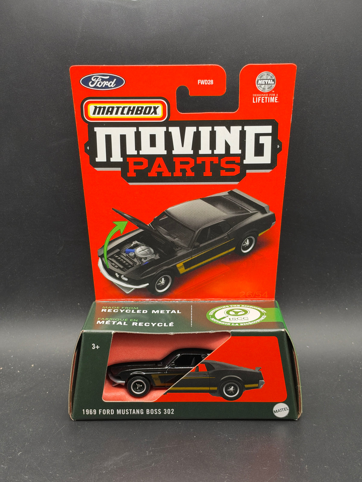 MATCHBOX - 1969 FORD MUSTANG BOSS 302 - MOVING PARTS - DIECAST