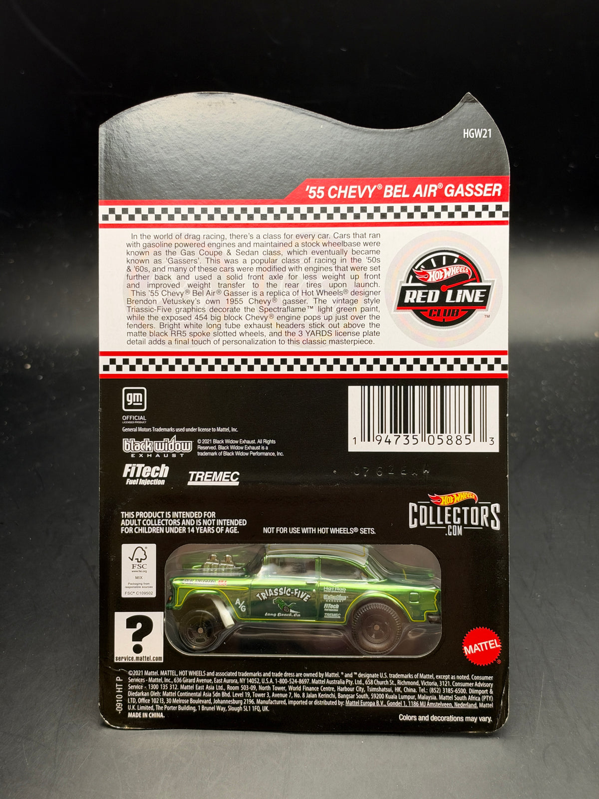 HOT WHEELS - 55 CHEVY BEL AIR GASSER (2021) - RLC EXCLUSIVE
