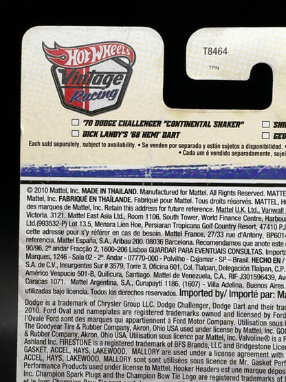 HOT WHEELS - SHIRLEY SHAHAN’S 68 DART “DRAG-ON-LADY” (2011) - VINTAGE RACING 7/30