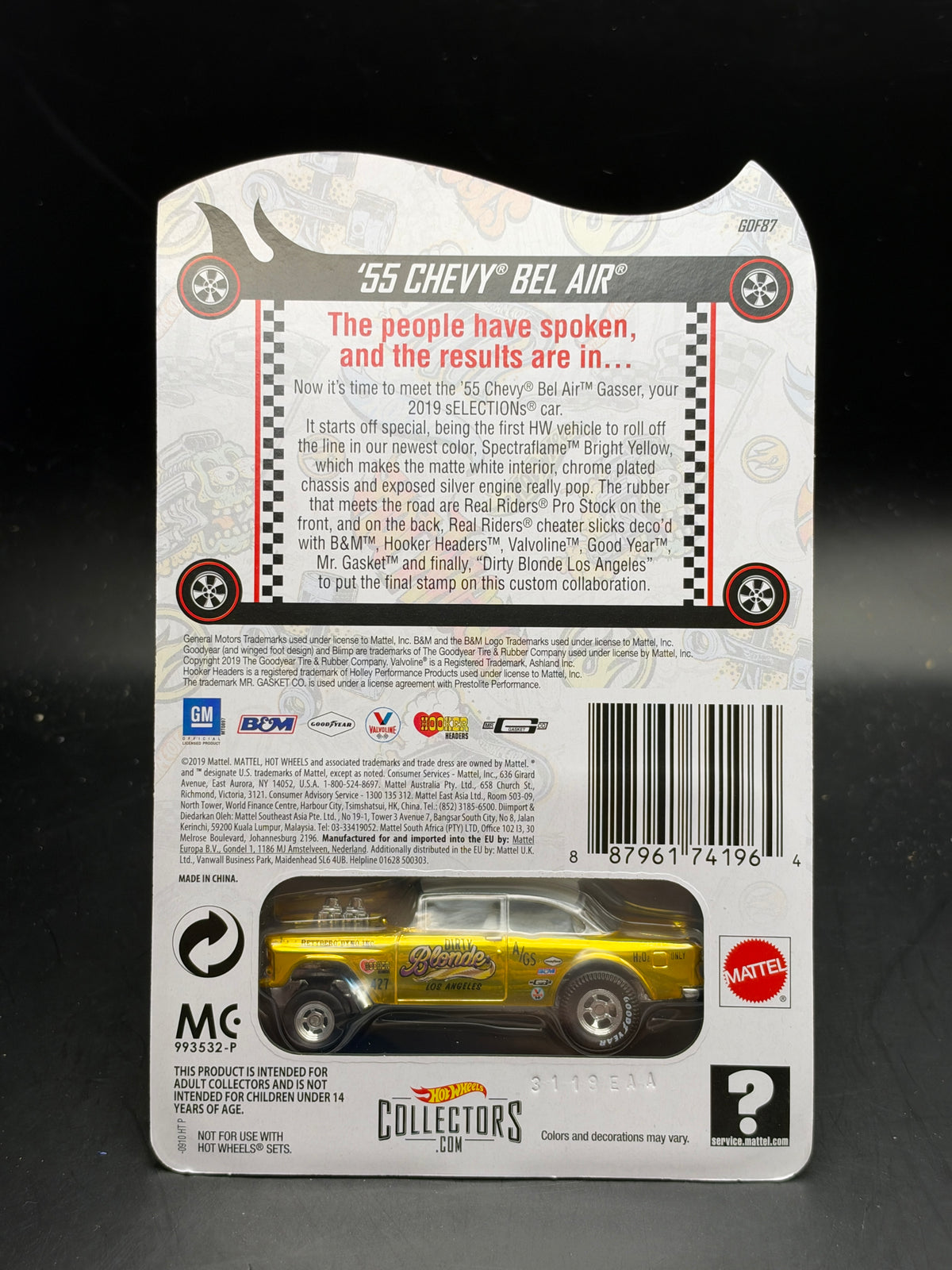 HOT WHEELS - 55 CHEVY BEL AIR GASSER (2019) - 2019 SELECTION SERIES - RLC EXCLUSIVE