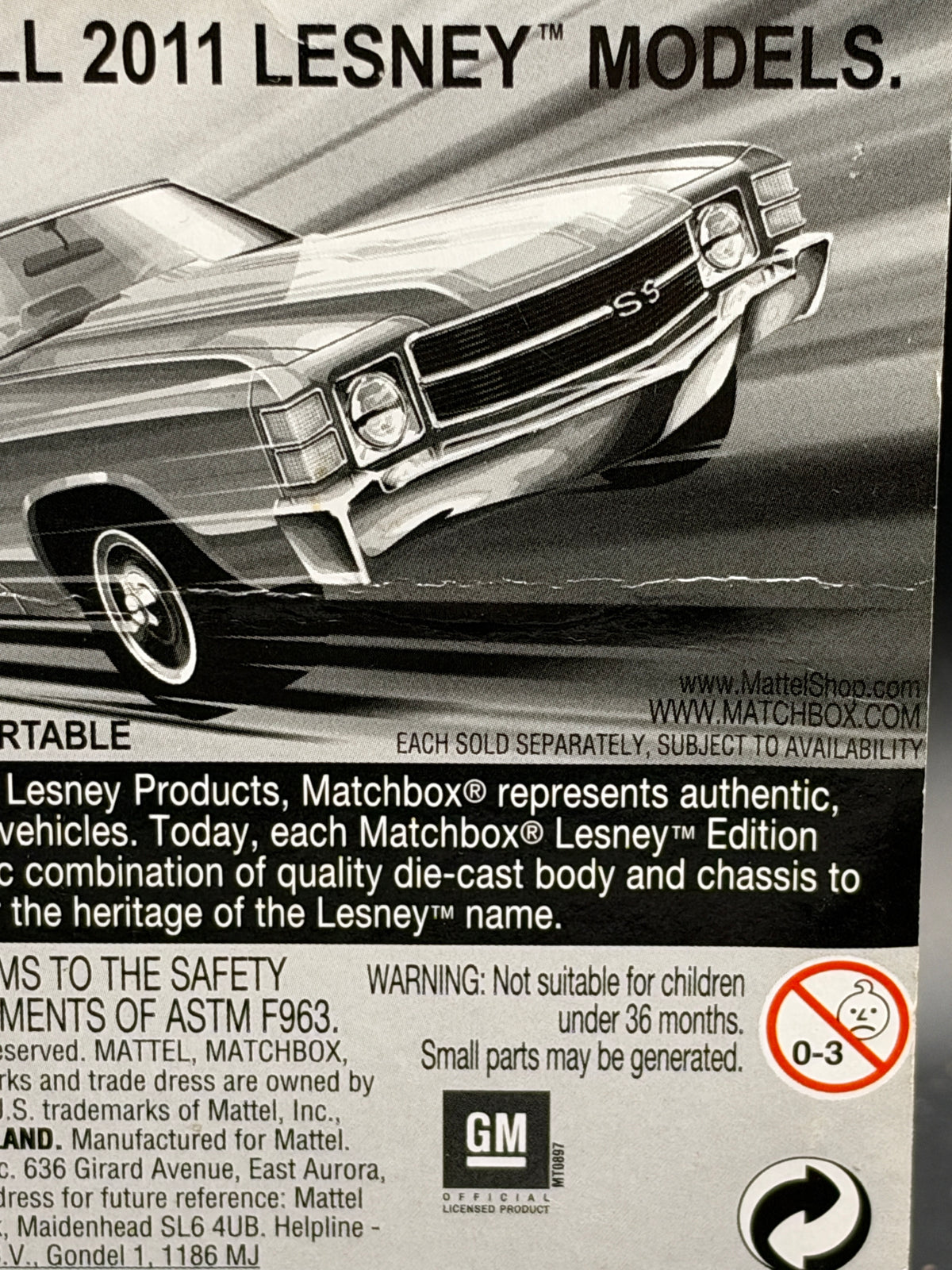 MATCHBOX - 71 CHEVELLE SS CONVERTABLE - LESNEY EDITION - DIECAST