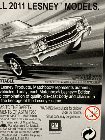 MATCHBOX - 71 CHEVELLE SS CONVERTABLE - LESNEY EDITION - DIECAST
