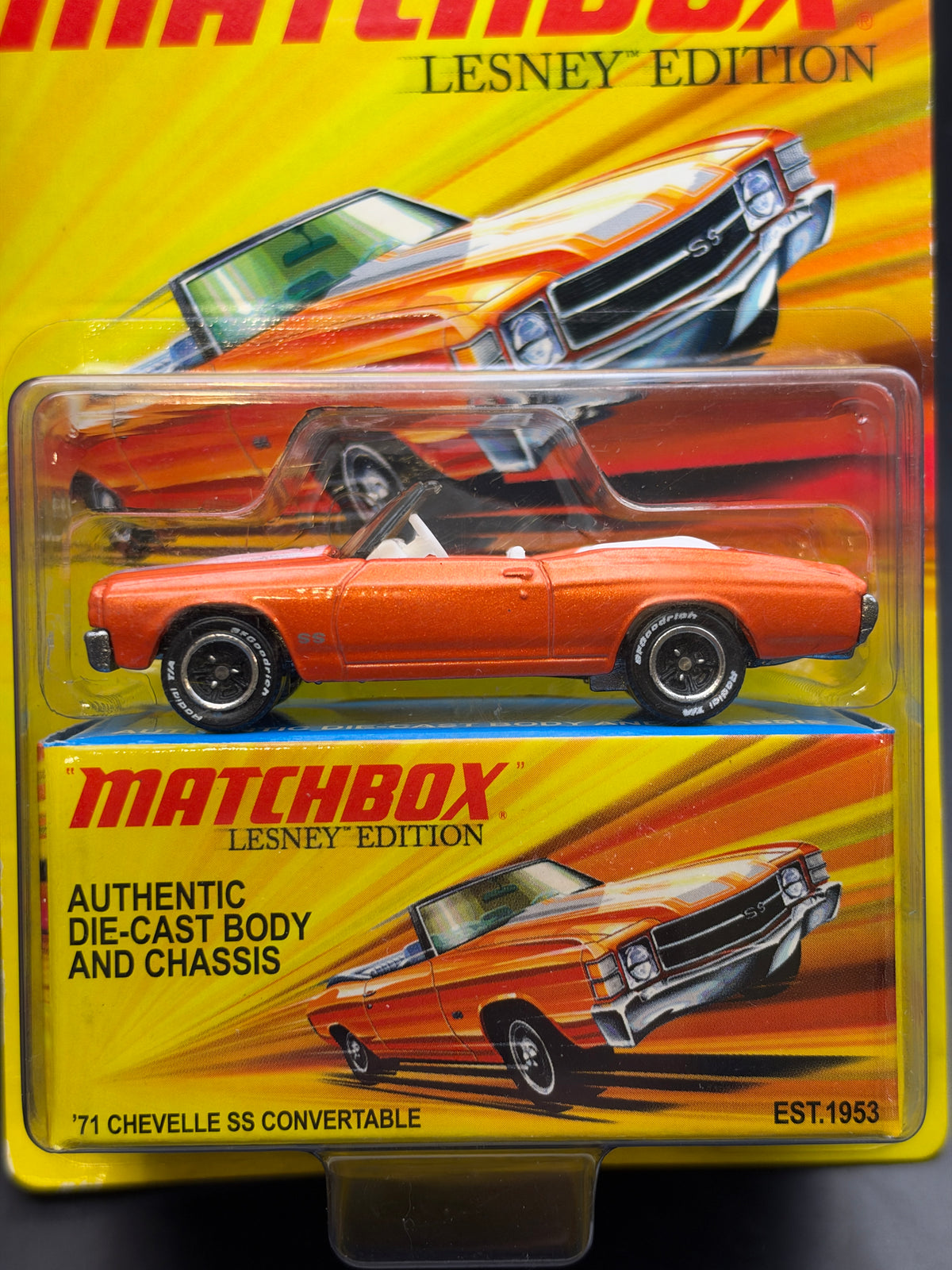 MATCHBOX - 71 CHEVELLE SS CONVERTABLE - LESNEY EDITION - DIECAST