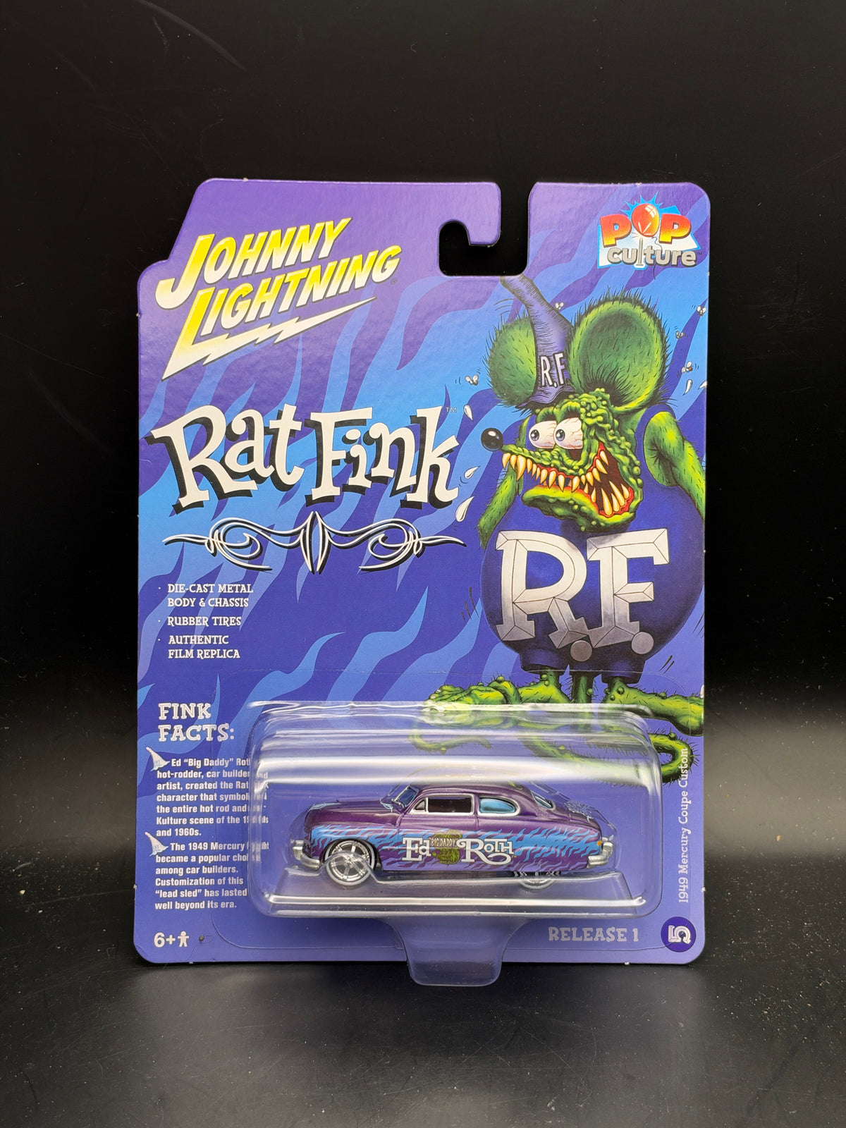 JOHNNY LIGHTNING - 1949 MERCURY COUPE CUSTOM - RATFINK - POP CULTURE