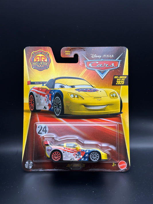 DISNEY PIXAR CARS - JEFF CORVETTE - CARS - RACE AND RESCUE DIECAST