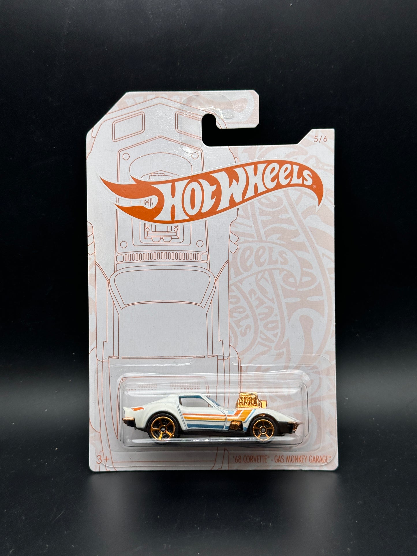 HOT WHEELS - 68 CORVETTE GAS MONKEY GARAGE (2020) - ANNIVERSARY PEARL AND CHROME SERIES 5/6
