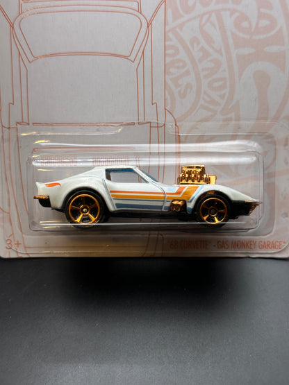 HOT WHEELS - 68 CORVETTE GAS MONKEY GARAGE (2020) - ANNIVERSARY PEARL AND CHROME SERIES 5/6