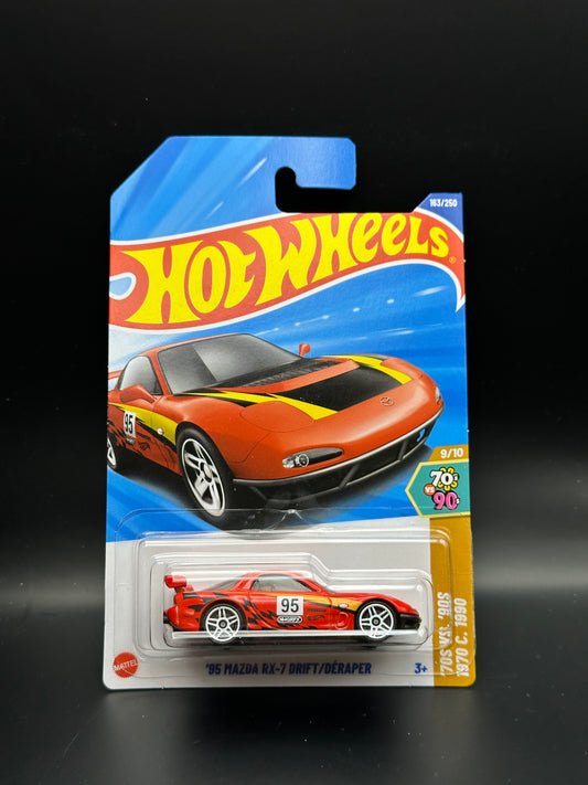HOT WHEELS - 95 MAZDA RX7 DRIFT (2025) - HW 70s VS 90s 9/10
