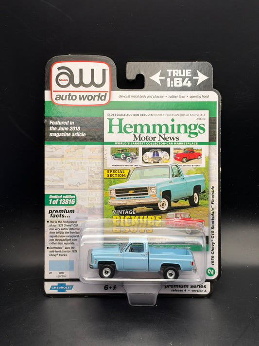 AUTO WORLD - 1979 CHEVY C10 SCOTTSDALE - HEMMINGS MOTOR NEWS - 1/64 SCALE