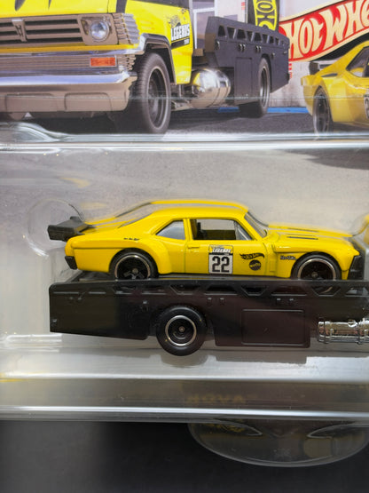 HOT WHEELS - CUSTOM 70 CHEVY NOVA / HORIZON HAULER (2022) LEGENDS TOUR TEAM TRANSPORT