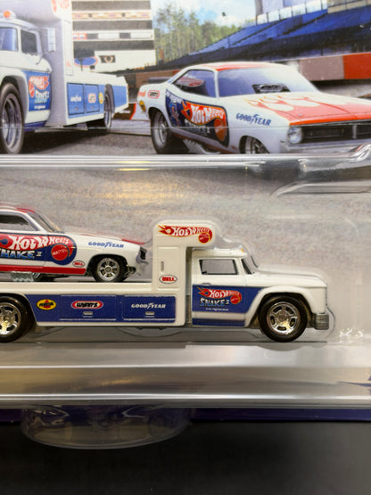 HOT WHEELS - 72 PLYMOUTH CUDA FC / RETRO RIG (2022) - TEAM TRANSPORT #46