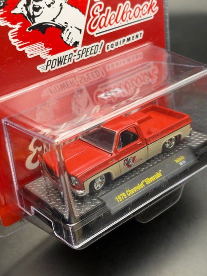 M2 MACHINES - MIJO EXCLUSIVES - 1979 CHEVROLET SILVERADO - MSJ43 - GO WITH EDELBROCK