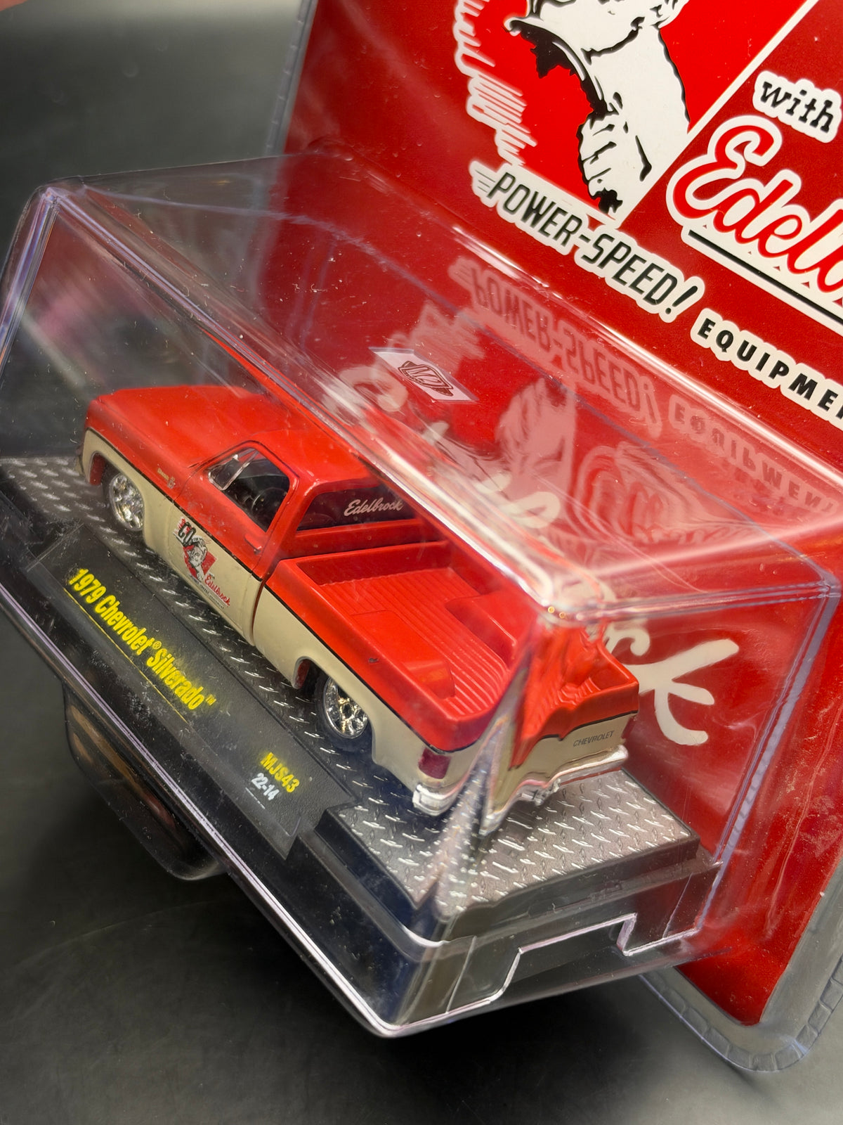 M2 MACHINES - MIJO EXCLUSIVES - 1979 CHEVROLET SILVERADO - MSJ43 - GO WITH EDELBROCK