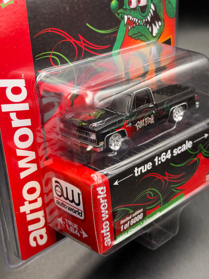 AUTO WORLD - MIJO EXCLUSIVES - 1981 CHEVY SILVERADO - RAT FINK - 1/64 SCALE