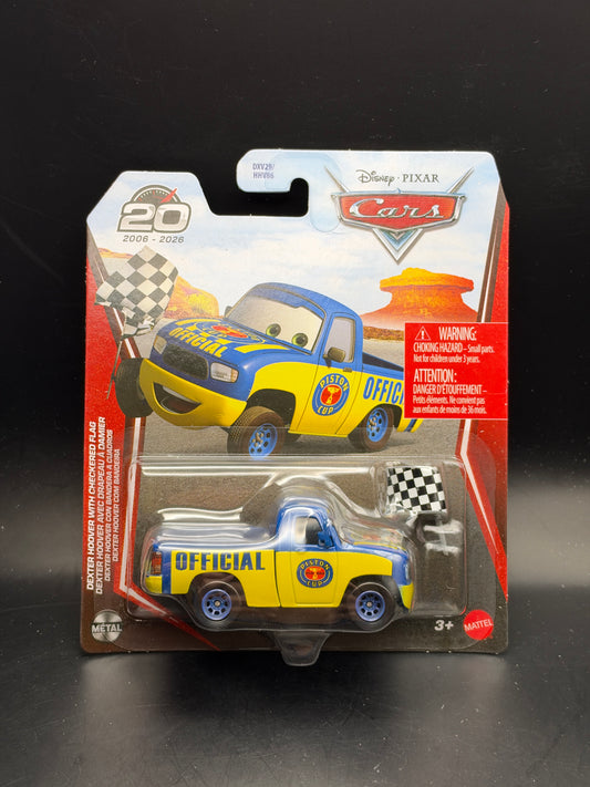 DISNEY PIXAR CARS 20th ANNIVERSARY - DEXTER HOOVER WITH CHECKERED FLAG - DIECAST