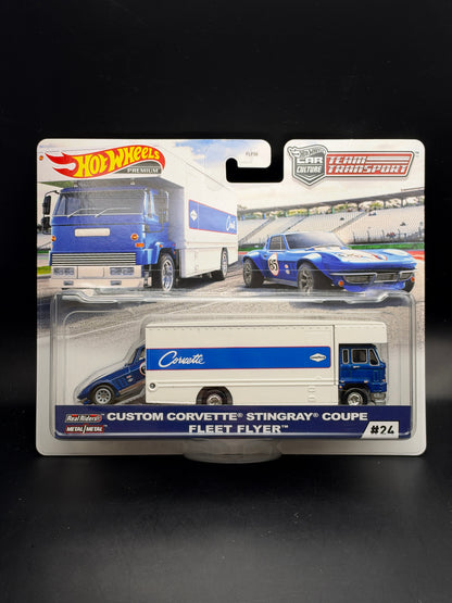 HOT WHEELS - CUSTOM CORVETTE STINGRAY COUPE / FLEET FLYER (2020) - TEAM TRANSPORT #24