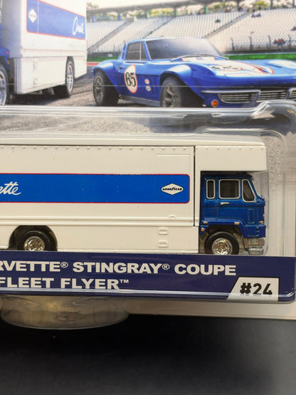 HOT WHEELS - CUSTOM CORVETTE STINGRAY COUPE / FLEET FLYER (2020) - TEAM TRANSPORT #24