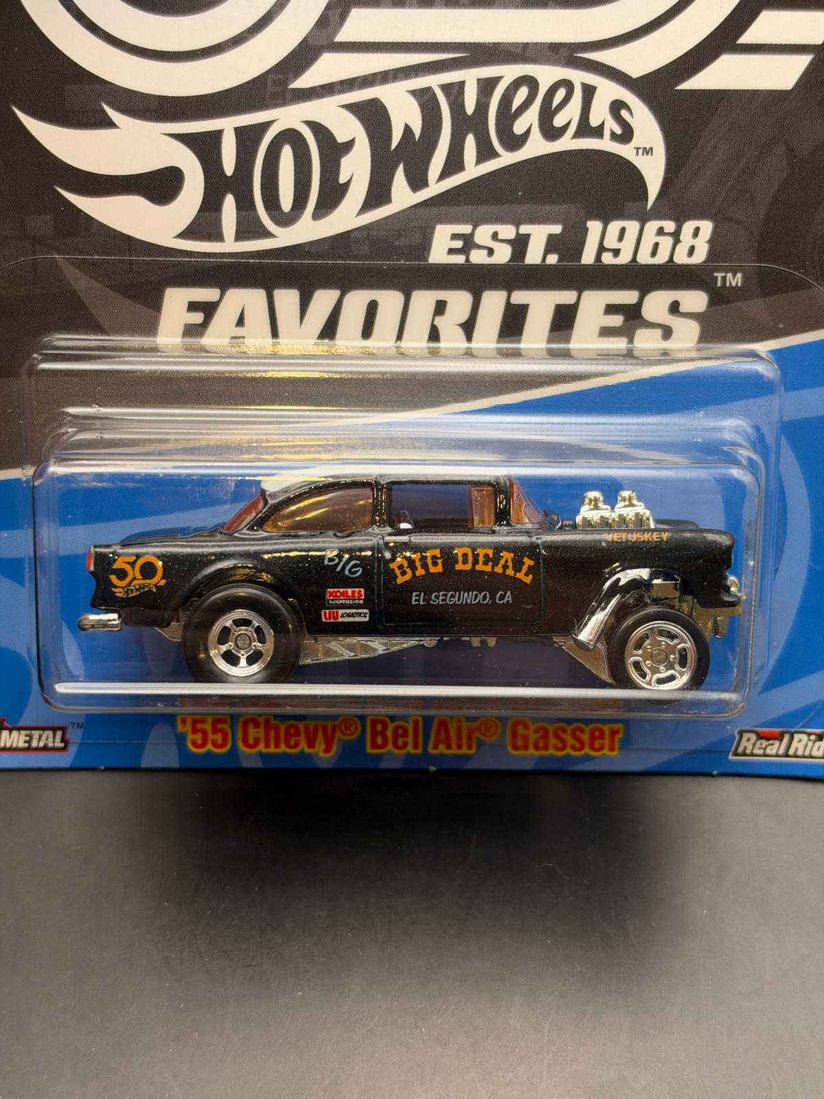 DAMAGED - HOT WHEELS - 55 CHEVY BEL AIR GASSER (2018) - HW 50th ANNIVERSARY FAVORITES 8/10 - CHASE