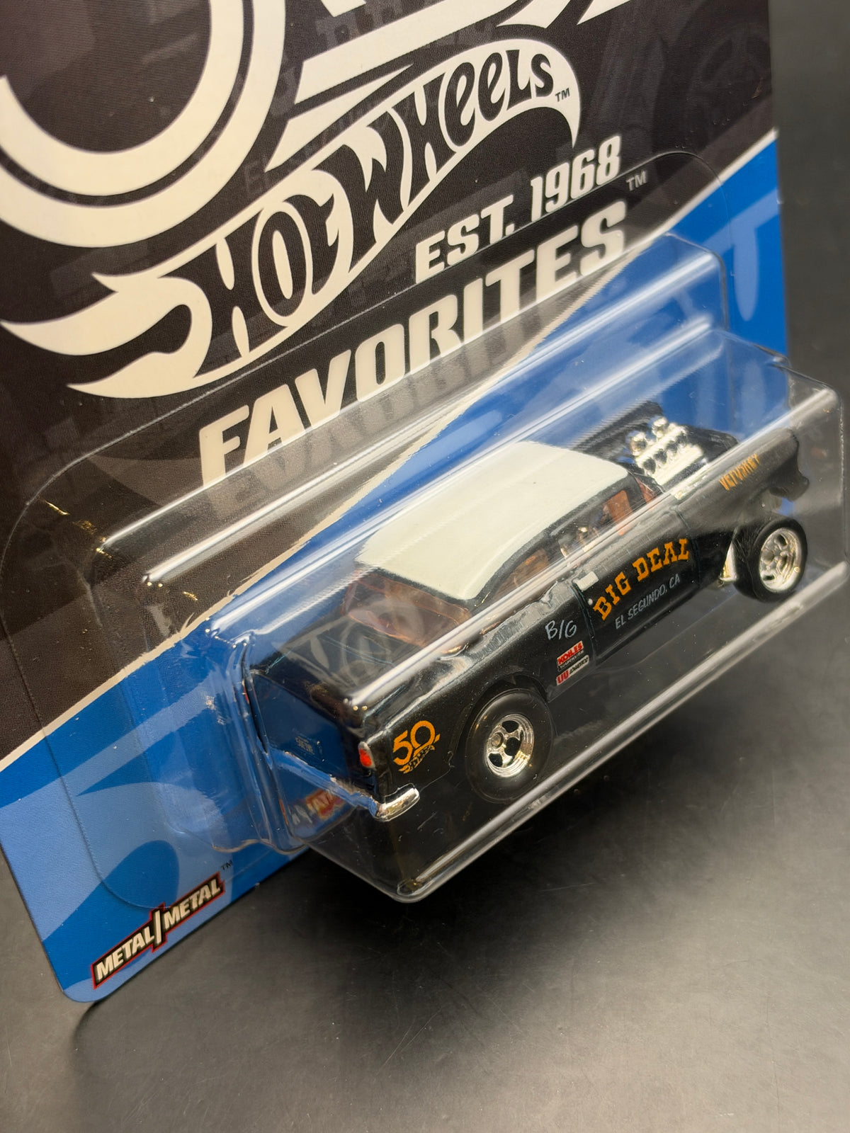 DAMAGED - HOT WHEELS - 55 CHEVY BEL AIR GASSER (2018) - HW 50th ANNIVERSARY FAVORITES 8/10 - CHASE
