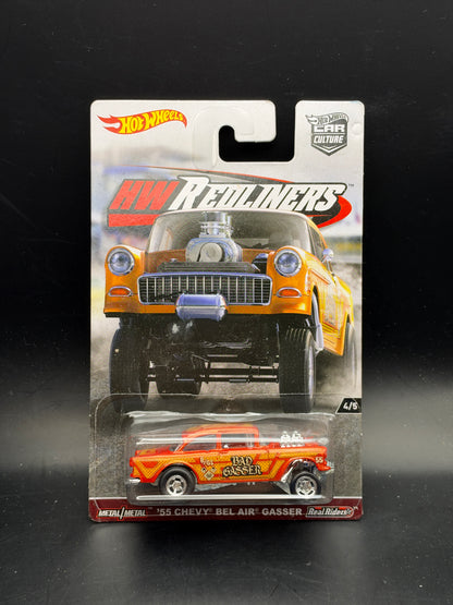HOT WHEELS - 55 CHEVY BEL AIR GASSER (2017) - CAR CULTURE - HW REDLINERS 4/5