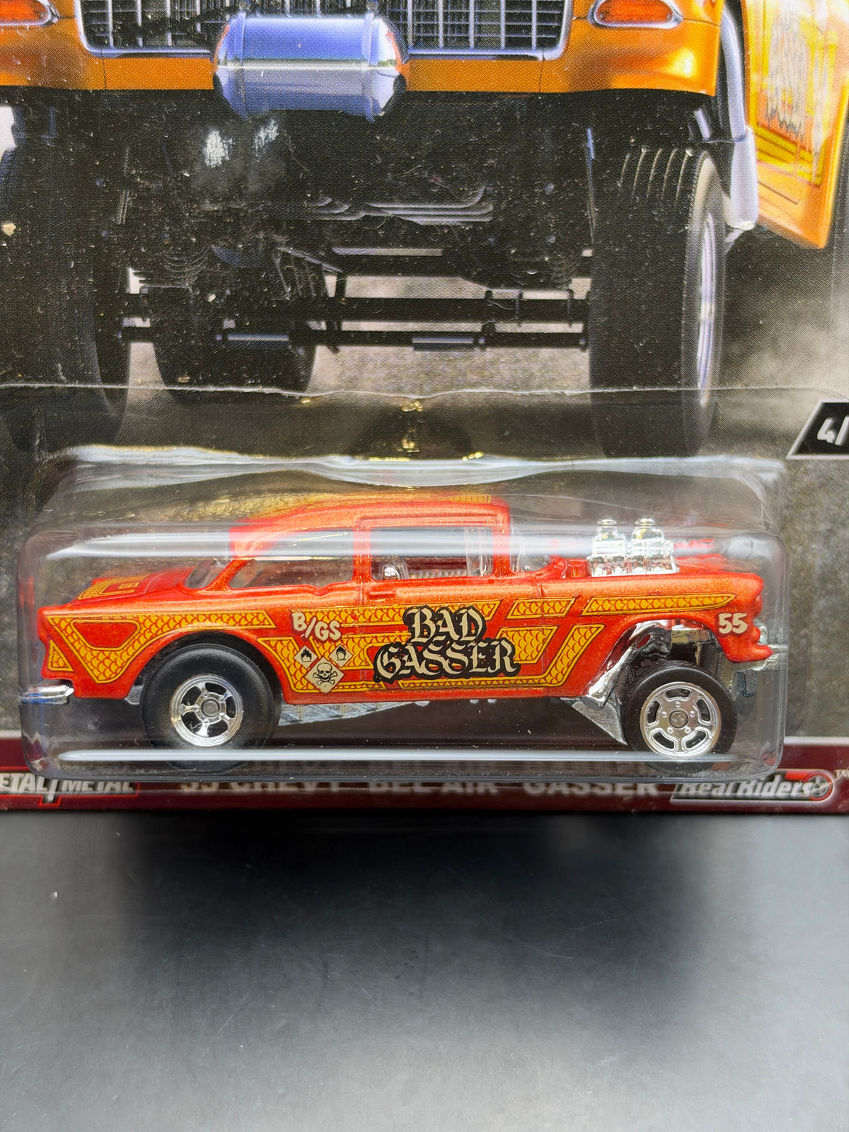 HOT WHEELS - 55 CHEVY BEL AIR GASSER (2017) - CAR CULTURE - HW REDLINERS 4/5