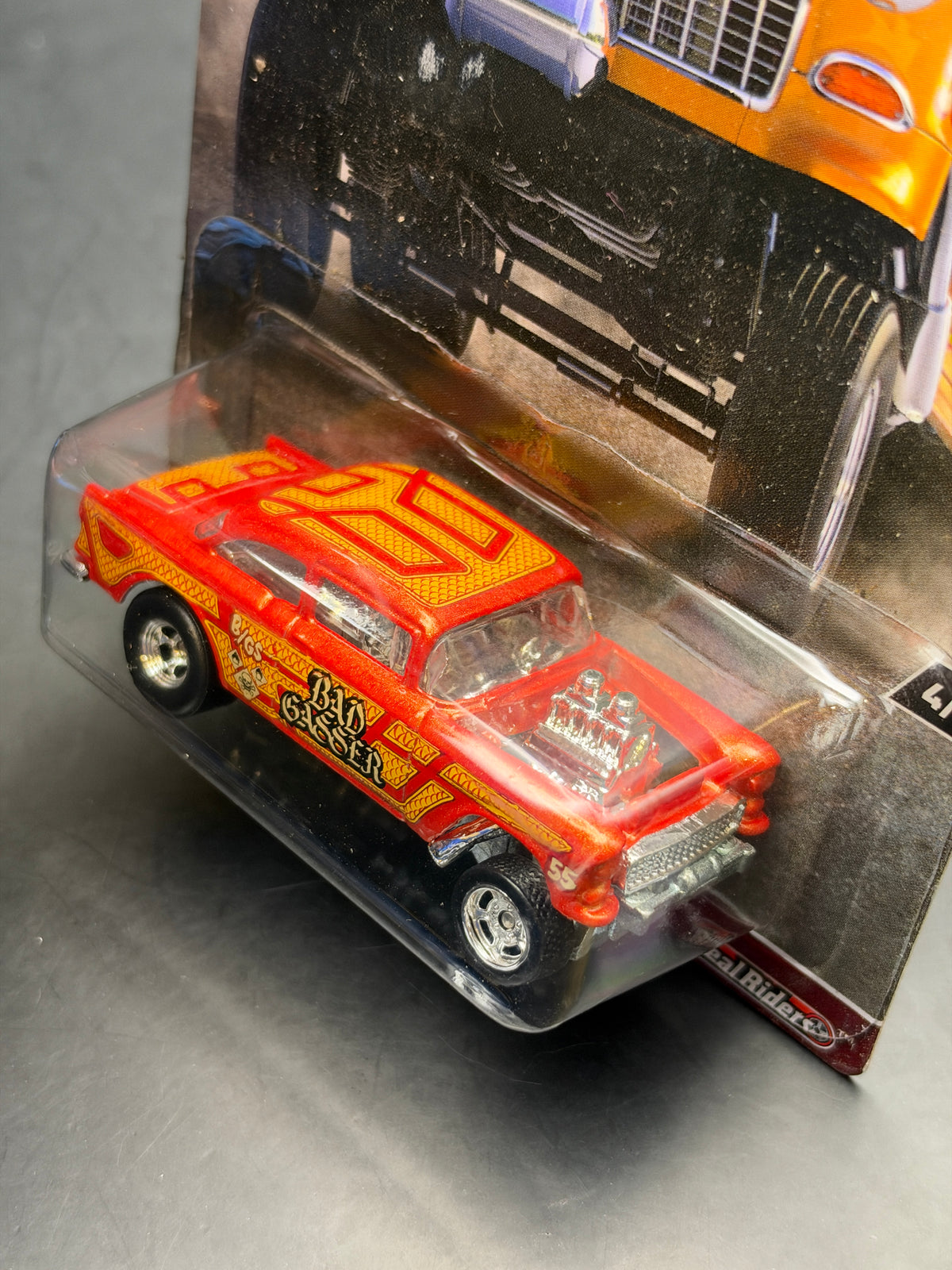 HOT WHEELS - 55 CHEVY BEL AIR GASSER (2017) - CAR CULTURE - HW REDLINERS 4/5