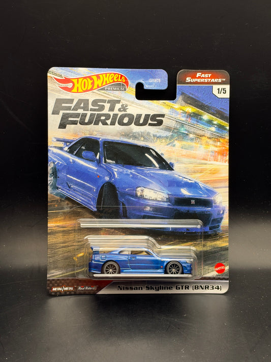 HOT WHEELS - NISSAN SKYLINE GTR (BNR34) (2021) - FAST SUPERSTARS - FAST AND FURIOUS 1/5