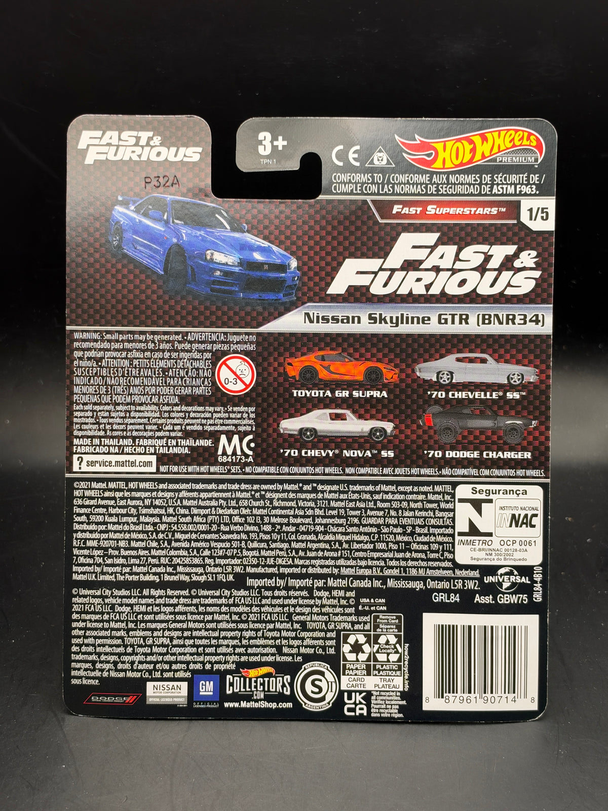 HOT WHEELS - NISSAN SKYLINE GTR (BNR34) (2021) - FAST SUPERSTARS - FAST AND FURIOUS 1/5