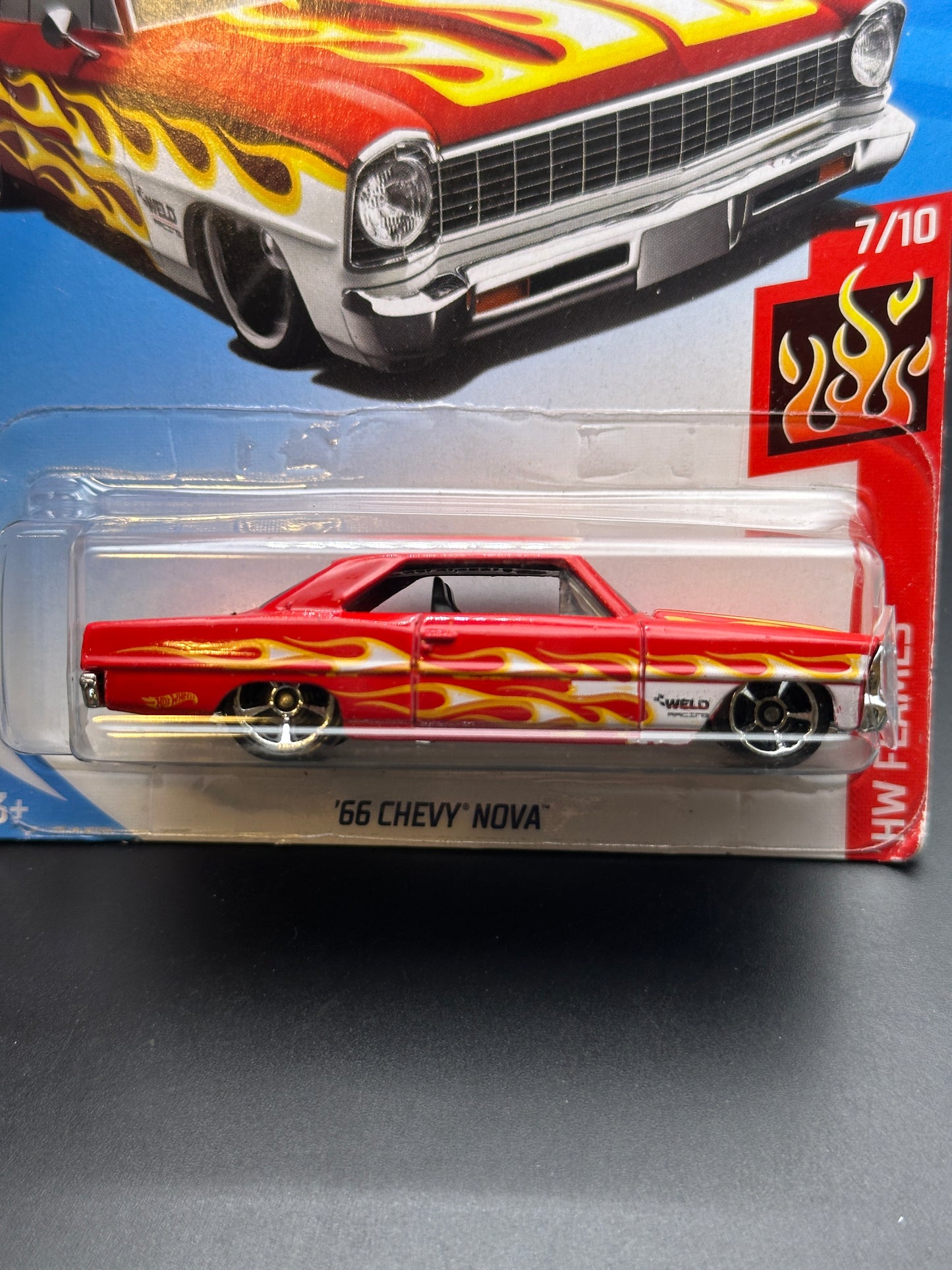 HOT WHEELS - 66 CHEVY NOVA (2019) - HW FLAMES 7/10