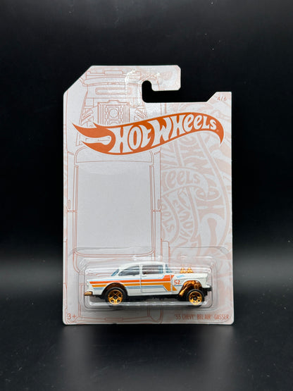 HOT WHEELS - 55 CHEVY BEL AIR GASSER (2020) - ANNIVERSARY PEARL AND CHROME SERIES 4/6