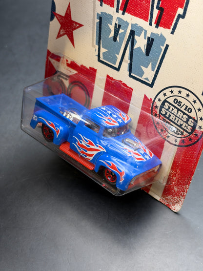 HOT WHEELS - CUSTOM 56 FORD TRUCK (2018) - 50th ANNIVERSARY STARS AND STRIPES SERIES 5/10