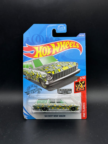 HOT WHEELS - 64 CHEVY NOVA WAGON (2020) - ZAMAC - HW FLAMES 3/10