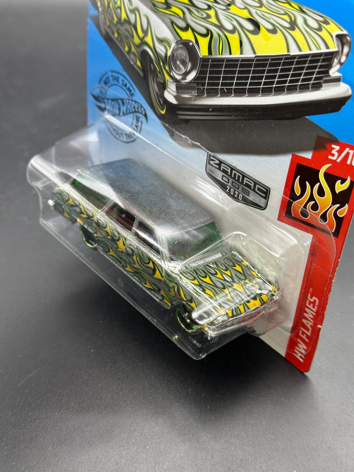 HOT WHEELS - 64 CHEVY NOVA WAGON (2020) - ZAMAC - HW FLAMES 3/10
