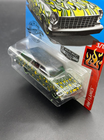 HOT WHEELS - 64 CHEVY NOVA WAGON (2020) - ZAMAC - HW FLAMES 3/10