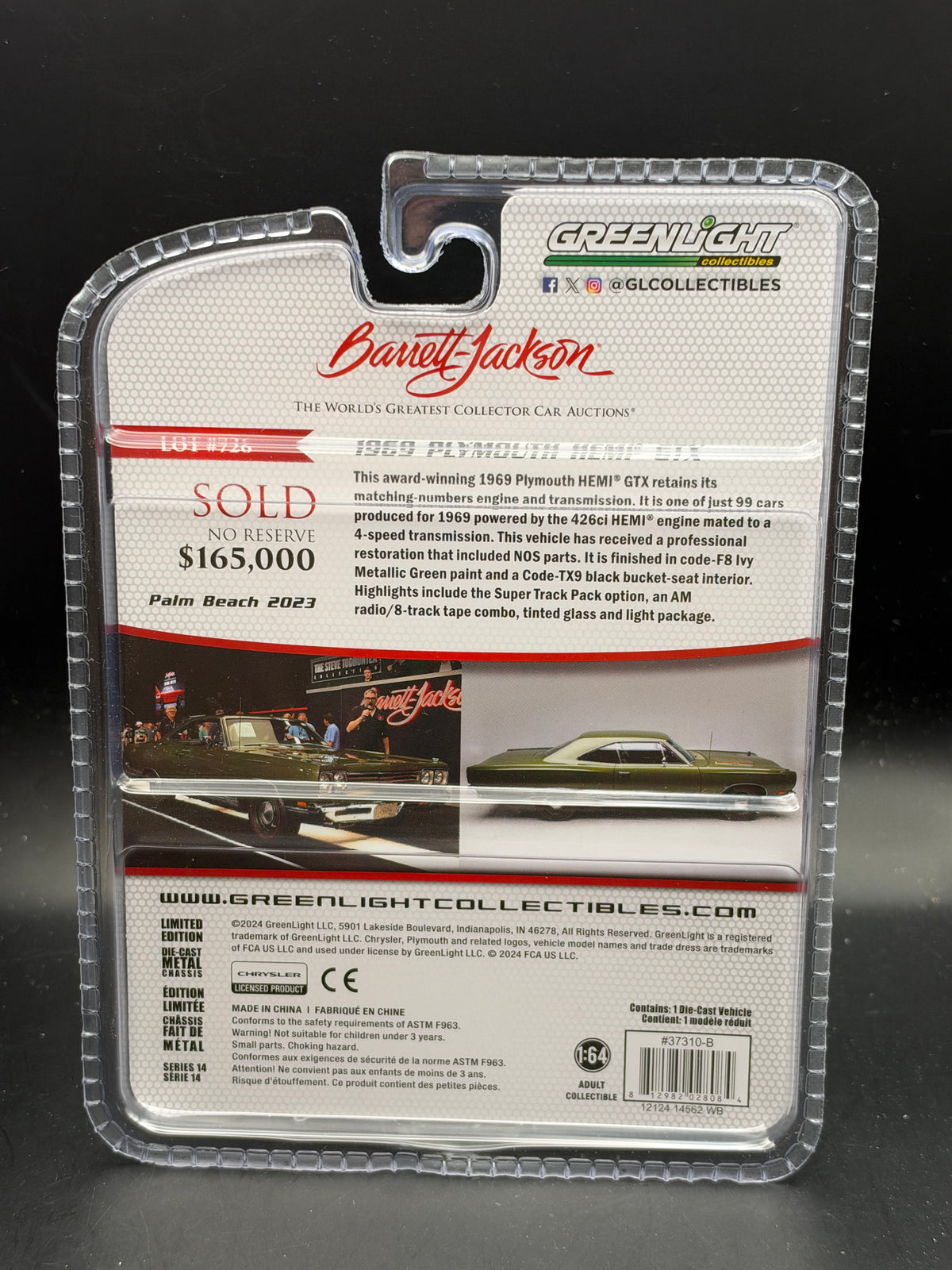 GREENLIGHT - 1969 PLYMOUTH HEMI GTX - BARRETT JACKSON