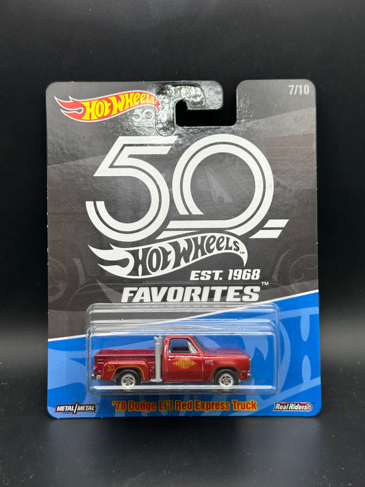 HOT WHEELS - 78 DODGE LIL RED EXPRESS TRUCK (2018) - HW 50th ANNIVERSARY FAVORITES 7/10