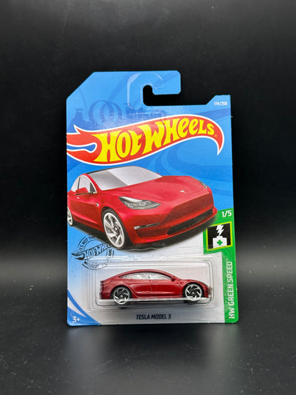 HOT WHEELS - TESLA MODEL 3 (2019) - HW GREEN SPEED 1/5