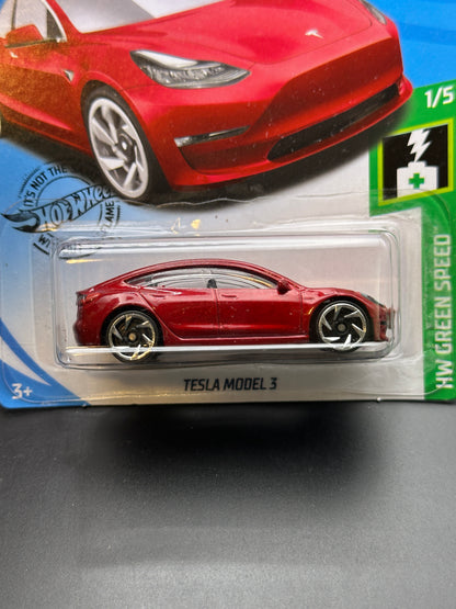 HOT WHEELS - TESLA MODEL 3 (2019) - HW GREEN SPEED 1/5
