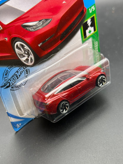 HOT WHEELS - TESLA MODEL 3 (2019) - HW GREEN SPEED 1/5