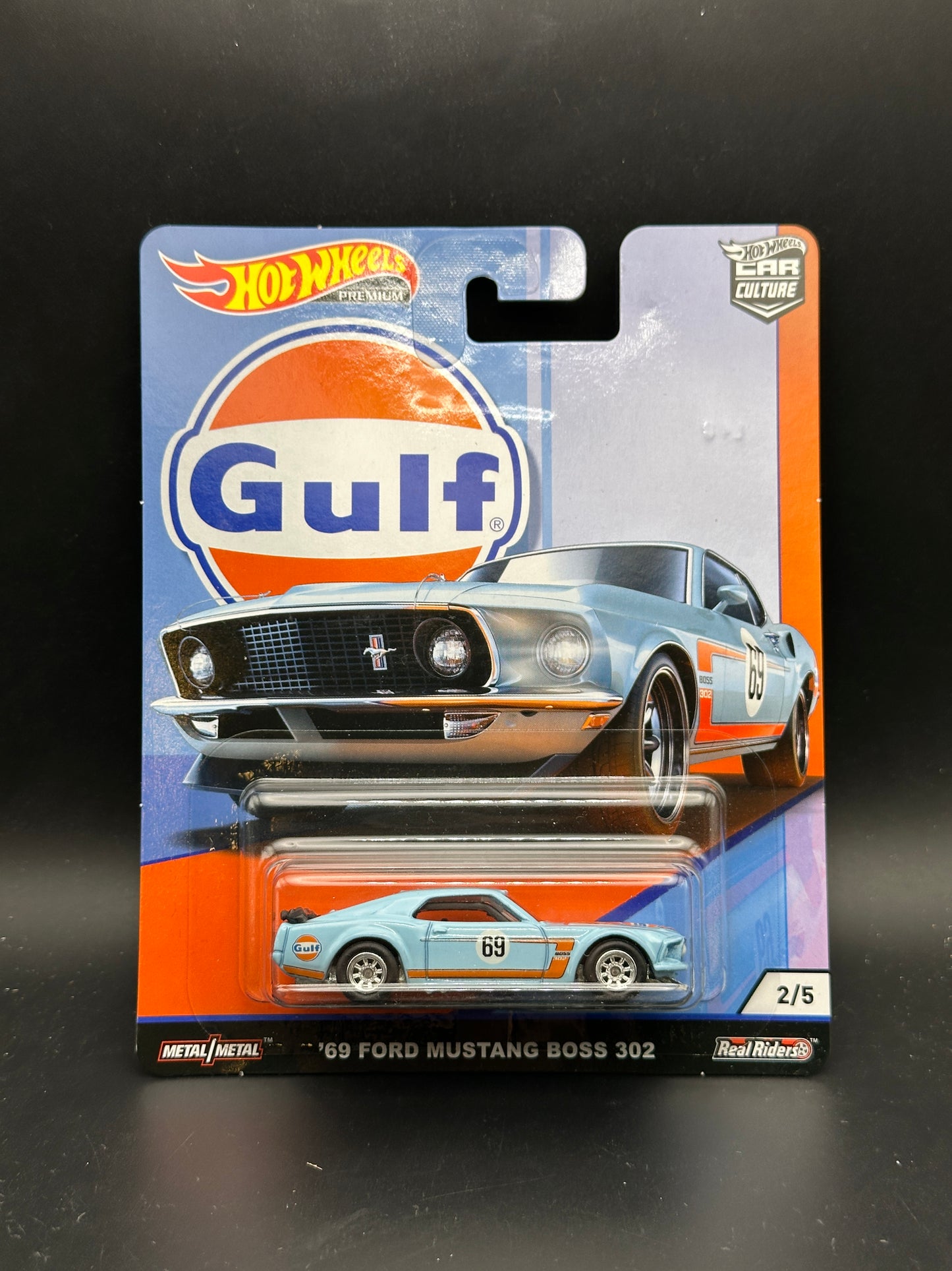 HOT WHEELS - 69 FORD MUSTANG BOSS 302 (2019) - CAR CULTURE - GULF SERIES 2/5