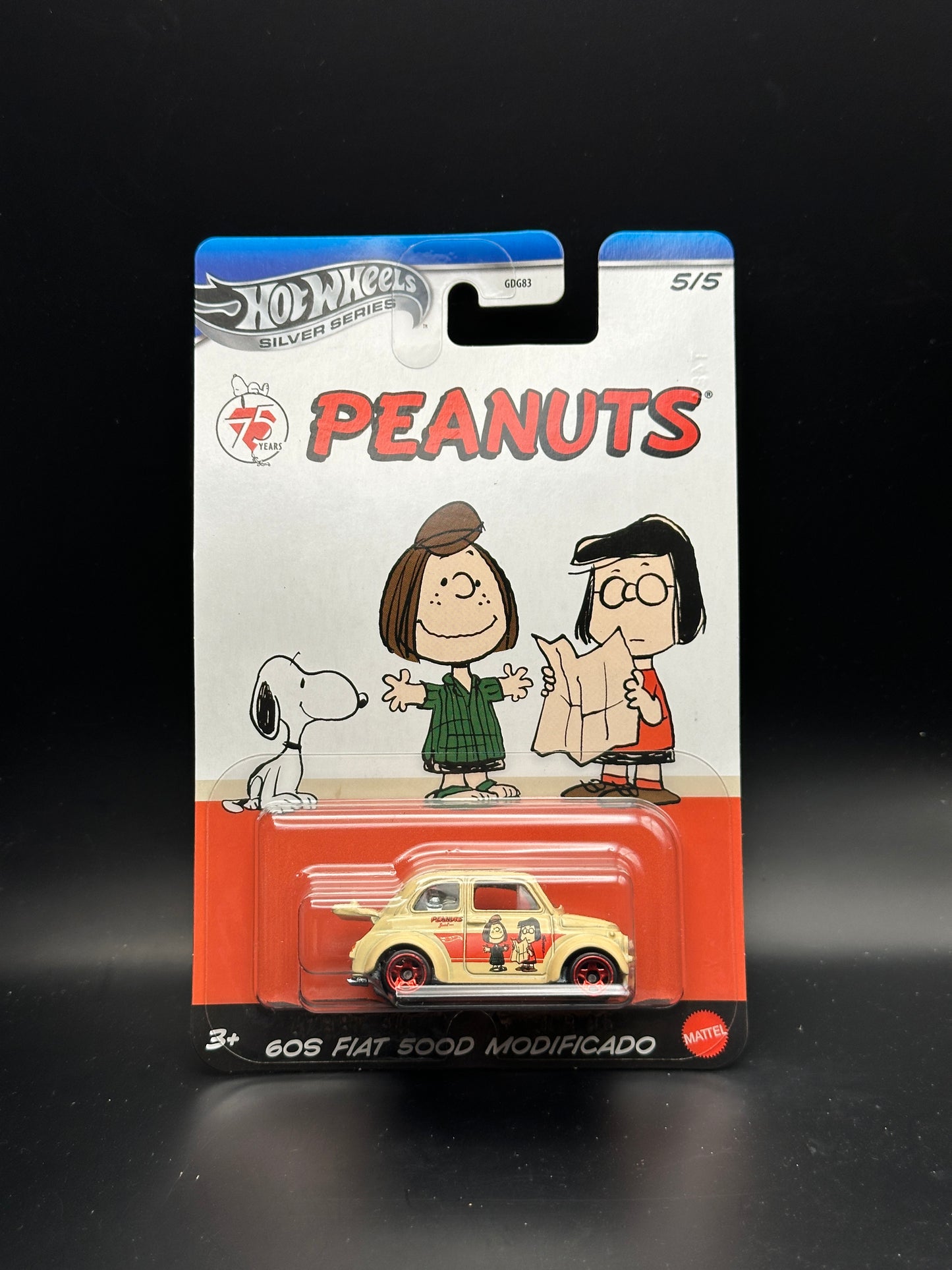 HOT WHEELS SILVER SERIES - 60s FIAT 500D MODIFICADO (2025) - PEANUTS 75 YEARS SERIES 5/5
