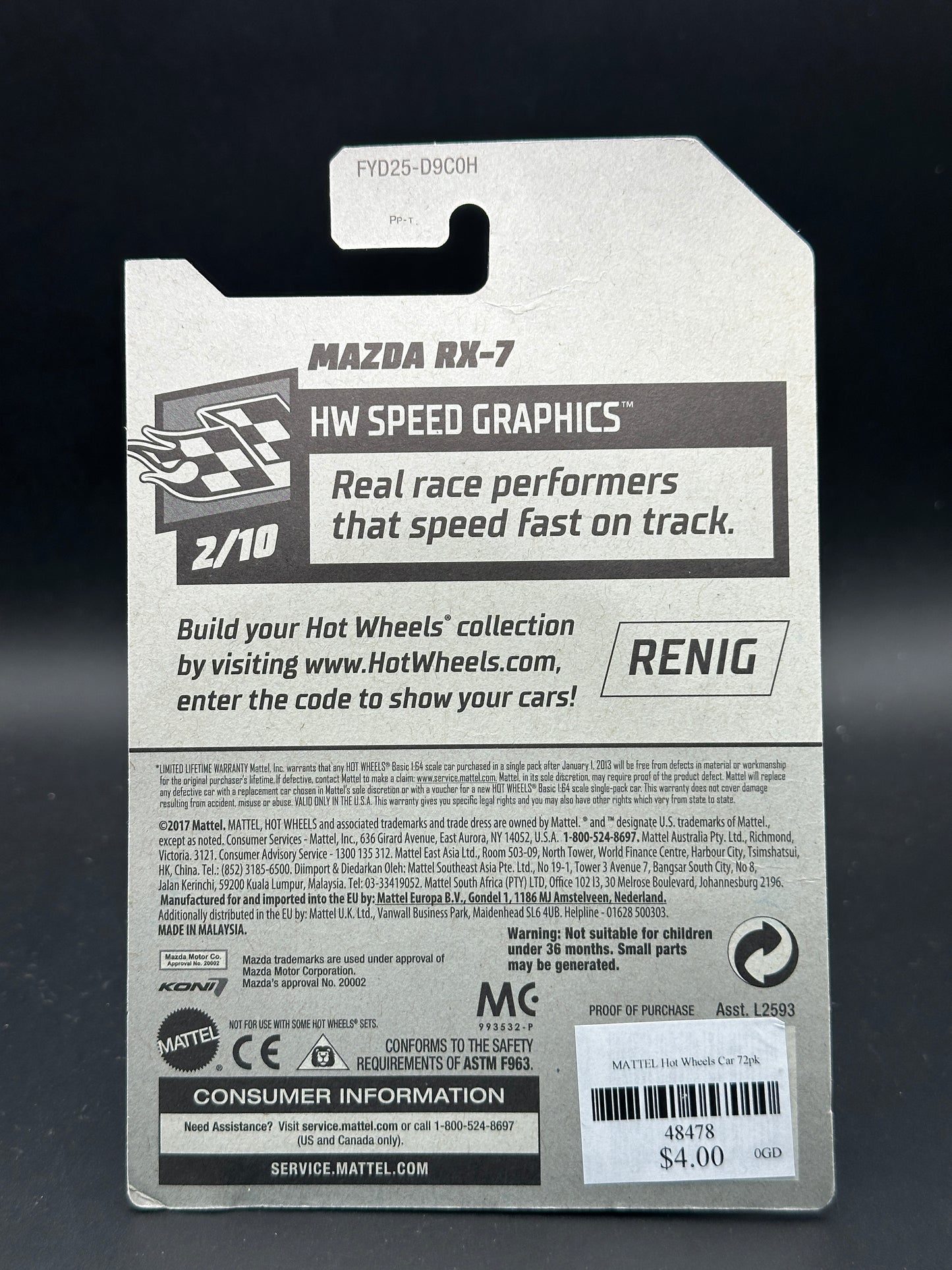 HOT WHEELS - MAZDA RX7 (2019) - HW SPEED GRAPHICS 2/10
