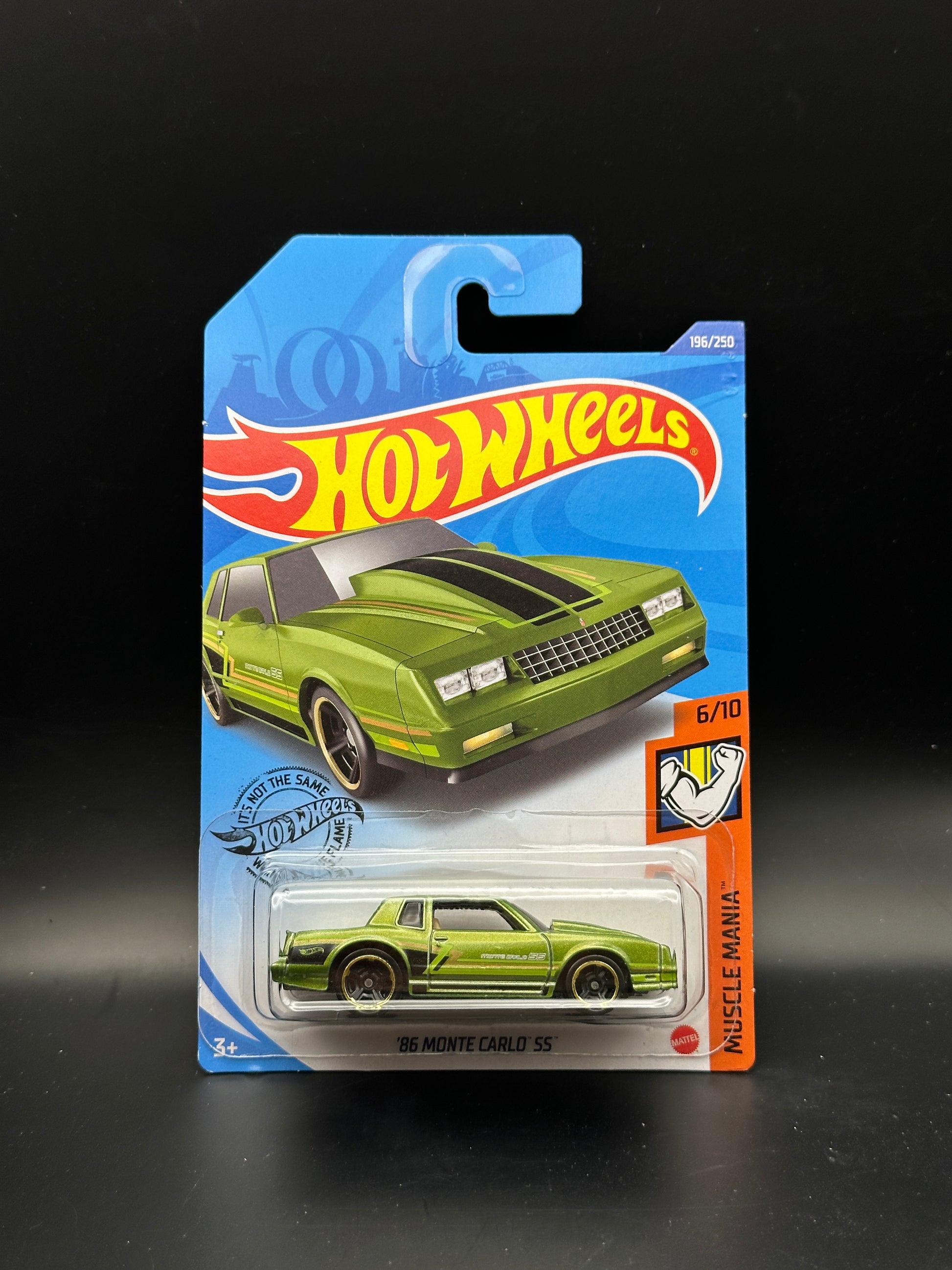 Hot Wheels 2020 Muscle Mania '86 Monte Carlo SS 1:64 Diecast Car - Green, 196/250 (Collector Numbered)