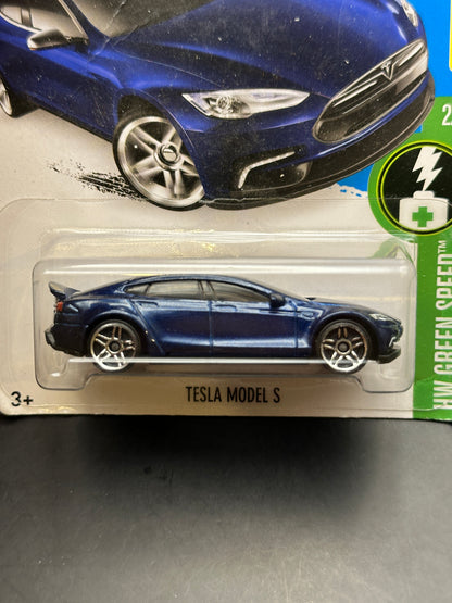 HOT WHEELS - TESLA MODEL S (2016) - HW GREEN SPEED 2/5